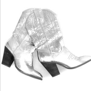 Silver cowboy boots